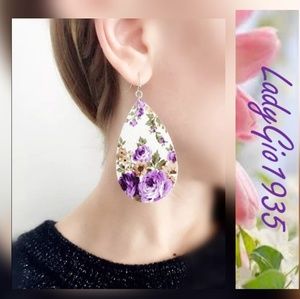 Floral Teardrop Drop Earrings